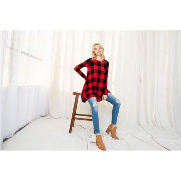 HACCI PLAID POCKET TUNIC TOP - Picture 4 of 13